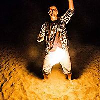 Light and dark on river sand