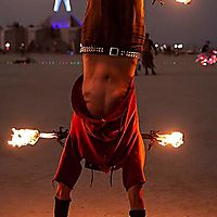 Burning man handstand