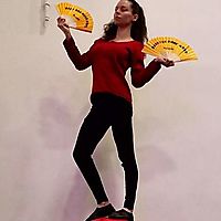 Fans on Rolling Globe