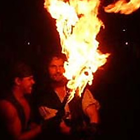 Draco and Deshawn fire swords