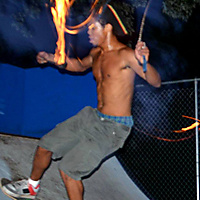 Skateboarding vs Fire Poi