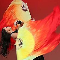 Fiery fan veil poi