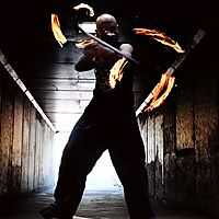 Fire dragonstaff on indo/balance board