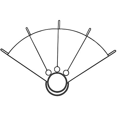  Single Arc Folding Fan with Spin Ring, SINGLE HoP Large Ring Fire Fan Frame