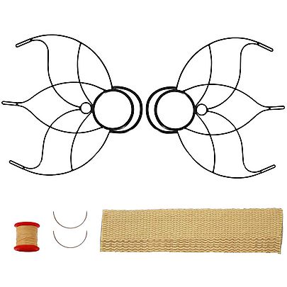  Aero Fire Staff with 4inch wicks, Pair of Small Lotus Fire Fans 50mm Wick Kit - Make Your Own