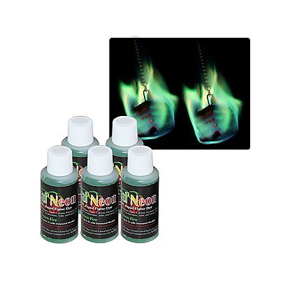  Colored Flame, Pack of 5 x Green Colored Flame Additive
