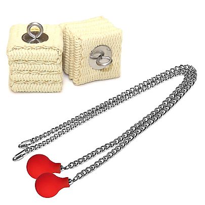  Cathedral Fire Poi, Pair of Pro Knob Chain - Medium - Cathedral Fire Poi with Carry Bag