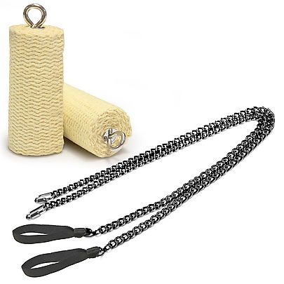  Mura / Weka Fire Poi, Pair of Pro Strap Chain - 4 Inch / 100mm - Mura Fire Poi with Carry Bag