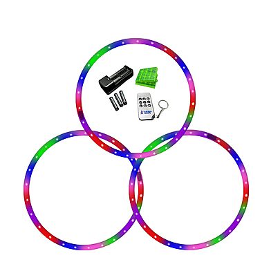  Isolation Hoops, Set of 3 Starlight Juggling LED Hoops