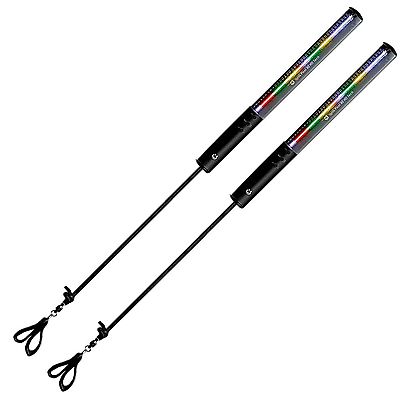  Pair of Pro Technora Cathedral Fire Poi Medium, Pair of Ignis Pixel Tech 80 HD 160 LEDs