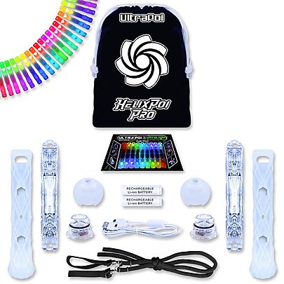 Helix Poi Flow Rave Dance Toy UltraPoi LED Poi Set Best Light Up Glow Poi 