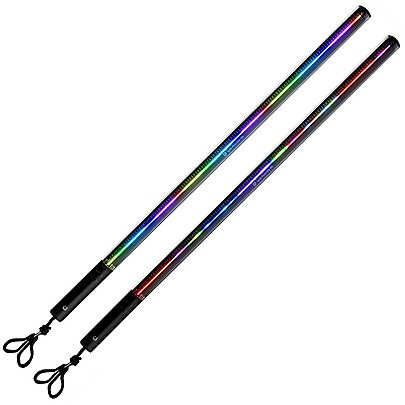  Pair of Designed Rainbow Reflective Poi with Soft Poi Weights, Pair of Ignis Pixel 256 HD 512 LEDs