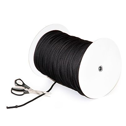  Small Componentry, 30m Length of 7mm Thick Black Colecord