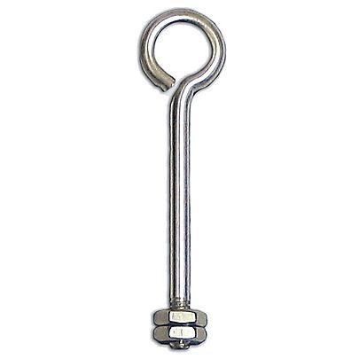  Parts, Single Stainless Steel 2 3/4 Inch 70mm Eyebolt with 2 Nuts