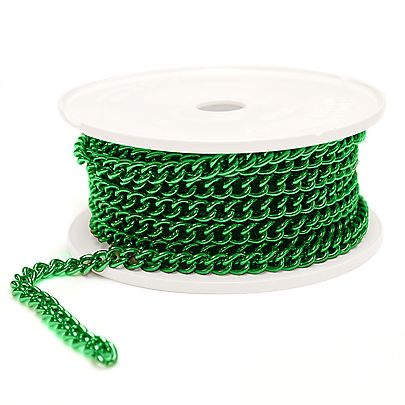  Chain, 100ft of 3/32 Inch 2.4mm Oval Twist Welded Green Chain