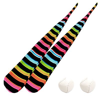  All Fabric Poi, Pair of Styled Foxy Sock Poi with Soft Poi Weights