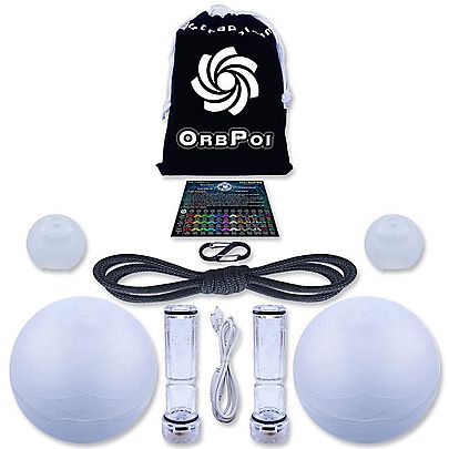  Sock LED Glow Poi, Orb Poi LED Contact Poi Set