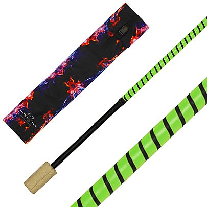 Flow Master - Fire Staff with 4inch wicks and leather binding